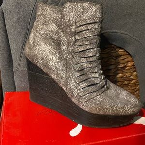 Sbicca Nyle wedge bootie studs woven detail